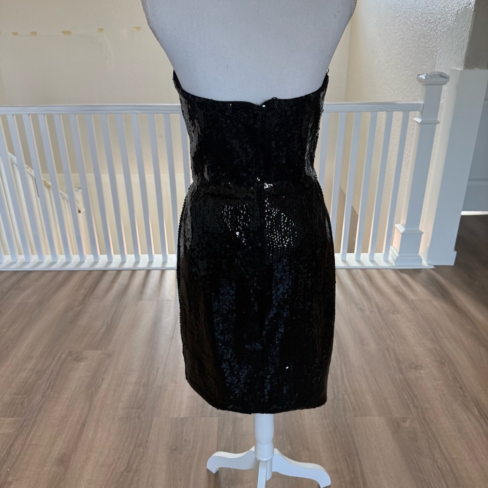VTG Saks Fifth Avenue Jule Duroche After Five Black Strapless Sequin Dress SZ 12 - Picture 3 of 12